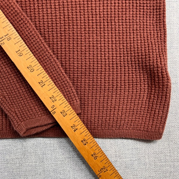 Outerknown Waffle Knit Crewneck Shirt Men L (M) Rust Cotton Minimalist Surf Y2K - Picture 7 of 8